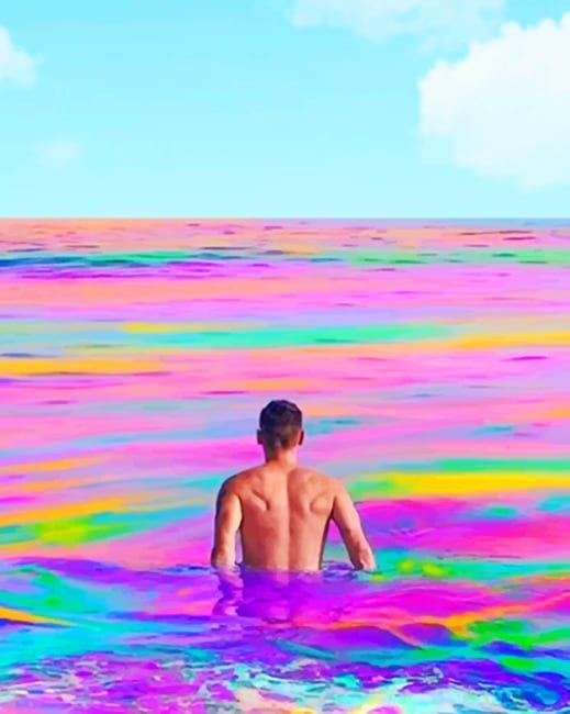 Man In Rainbow Ocean paint by numbers
