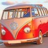 Orange Volkswagen Bus paint by numbers
