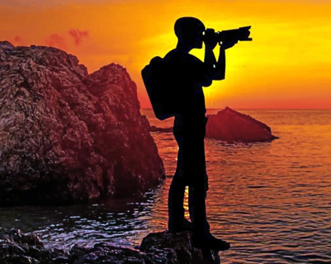 Photographer Silhouette paint by numbers
