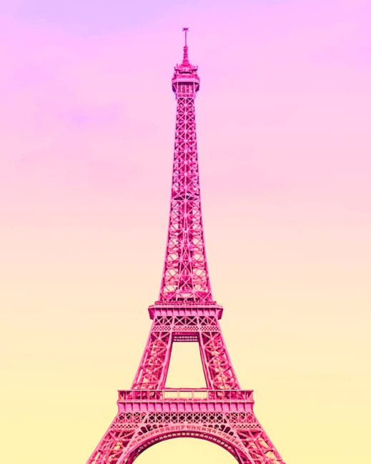 Pink Eiffel Tower paint by numbers