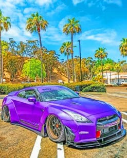 Purple Nissan GTR paint by numbers