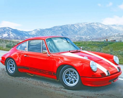 Red Porsche paint by numbers