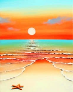Sundown Over Ocean paint by numbers