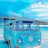 VW Bus At Beach paint by numbers