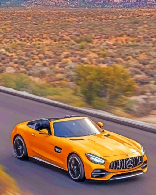 Yellow Mercedes Amg paint by numbers