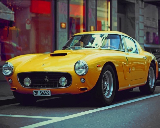 Yellow Vintage Ferrari Paint by numbers