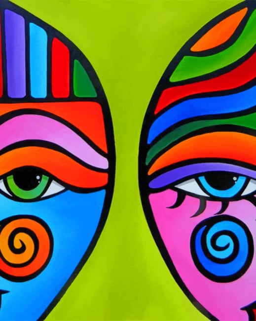 abstract face paintings