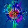 Aesthetic Colorful Compass Paint by numbers