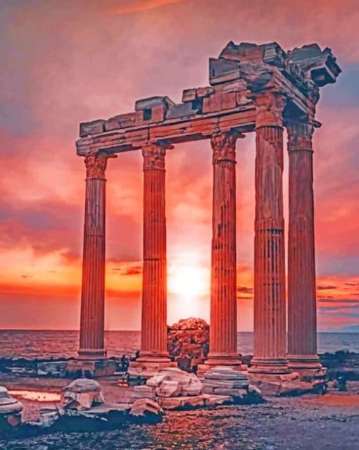 Apollo Temple Sunset paint by numbers