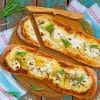 Baguette With Cheese And Eggs Paint by numbers