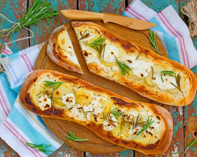 Baguette With Cheese And Eggs Paint by numbers