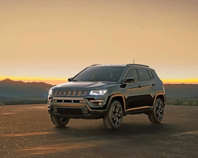 Black Jeep Compass paint by numbers