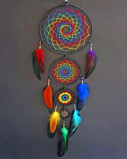 Black Dream Catcher Paint by numbers