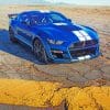 Blue Ford Mustang paint by numbers