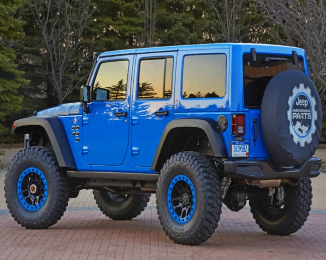 Blue Jeep Wrangler Paint by numbers