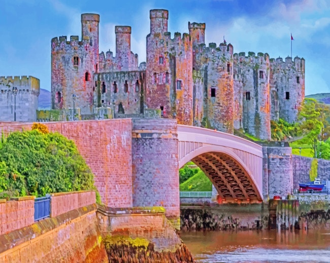 Conwy Castle Wales paint by numbers