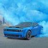 Cool Blue Car And Smoke paint by numbers