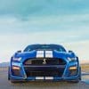 Blue Ford Mustang paint by numbers