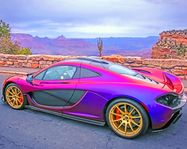 Gold Purple McLaren P1 paint by numbers