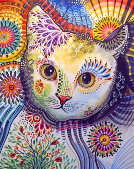 Mandala Cat - Animals Paint By Numbers - Paint by numbers for adult