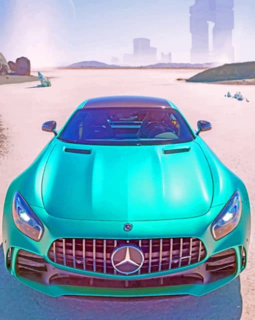 Mercedes AMG Gt Aqua paint by numbers