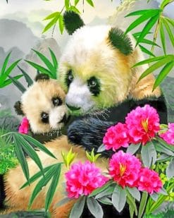 Mother And Baby Panda paint by numbers