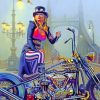 Motocross Woman Paint by numbers