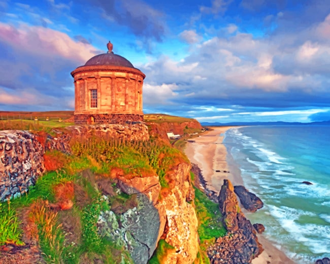 Mussenden Temple Northern Ireland paint by numbers