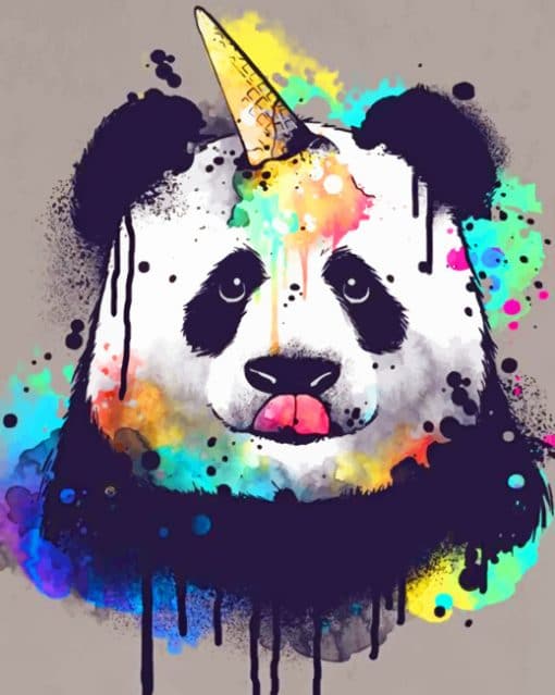 Panda And Ice Cream paint by numbers
