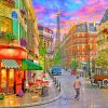 Paris France Street paint by numbers
