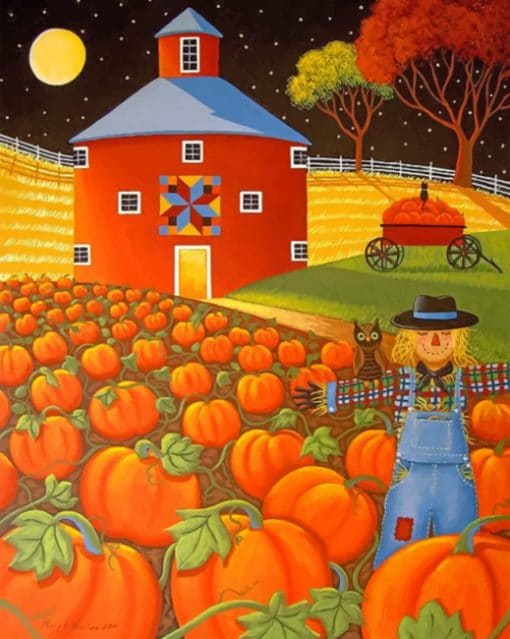 Pumpkins Field Paint by numbers