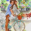 Romantic Couple On Bicycle Paint by numbers