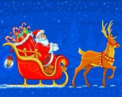 Santa With Sleigh paint by numbers