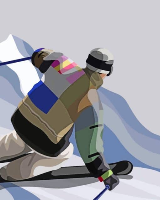 Snow Skater Illustration Paint by numbers
