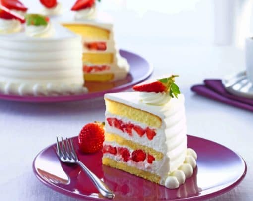 Strawberry Layer Cake paint by numbers