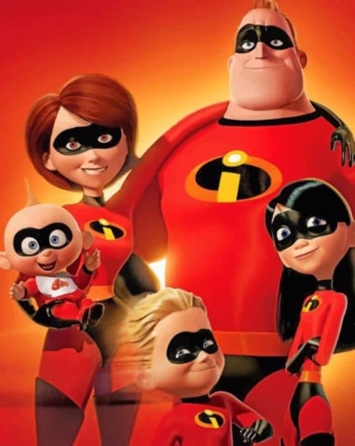 The Incredibles Characters Paint by numbers