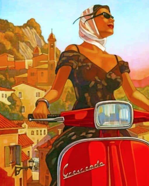 Vespa Girl paint by numbers