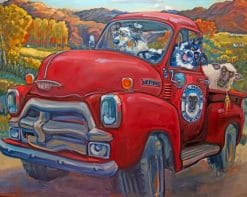 Vintage Red Truck Paint by numbers