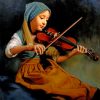Vintage Woman Playing Violin paint by numbers
