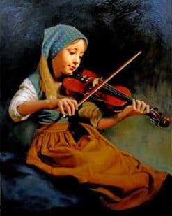 Vintage Woman Playing Violin paint by numbers
