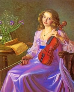 Violinist Woman Paint by numbers