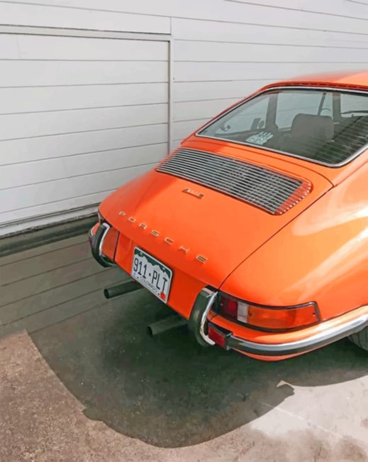 Vintage Orange Porsche paint by numbers