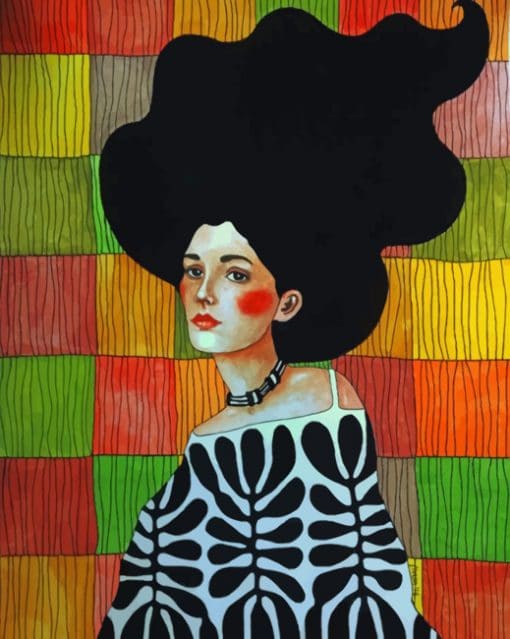 Lady With A Black Hair paint by numbers