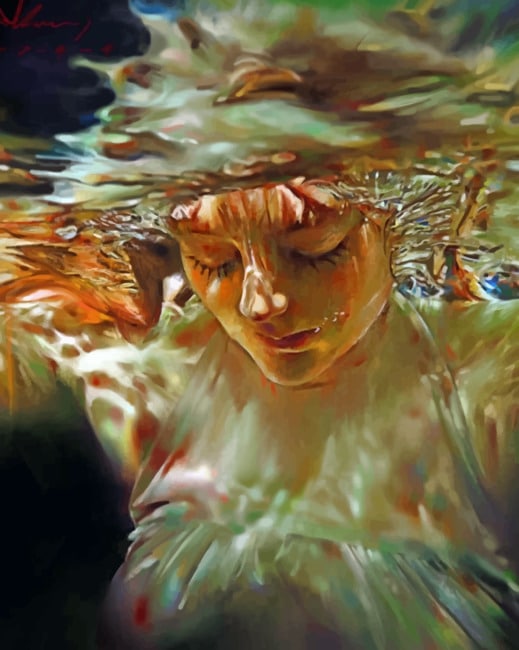 Woman Under Water - Paint By Numbers - Painting By Numbers