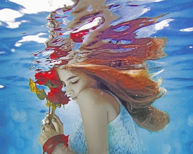 Woman Under Water - Paint By Numbers - Paint by numbers for adult