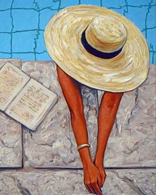Woman Wearing A Big Sunhat paint by numbers
