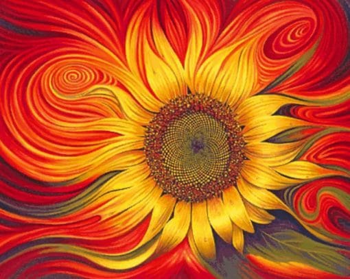 Abstract Sunflower paint by numbers