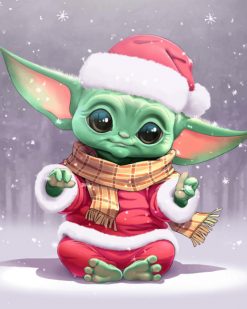 Baby Yoda Santa paint by number