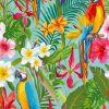 Tropical Parrots Art ppaint by numbers