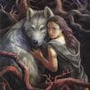Woman And Wolf paint by numbers